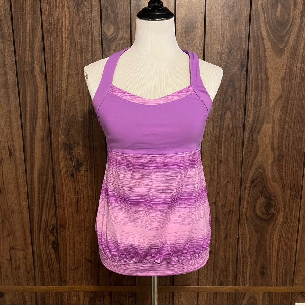 Athleta Womens Purple Active Built In Sport Bra Tank Top Sz M